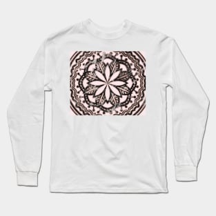 Marble mandala - striking black and rose gold Long Sleeve T-Shirt